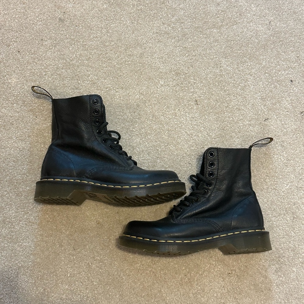 Dr. Martens 1460 Black Pascal Leather Lace Up Boots
